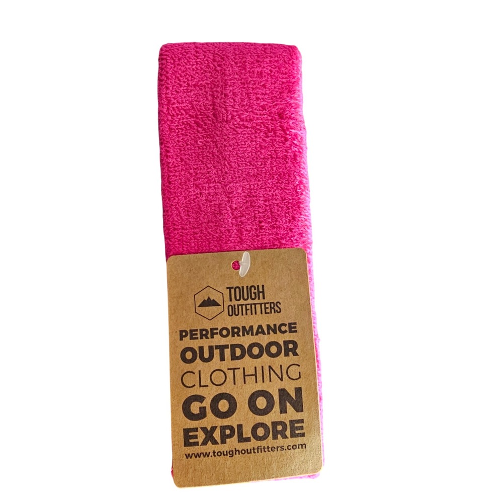 Tough Outfitters Hot Pink Performance Athletic Sweatband Headband Super Stretch